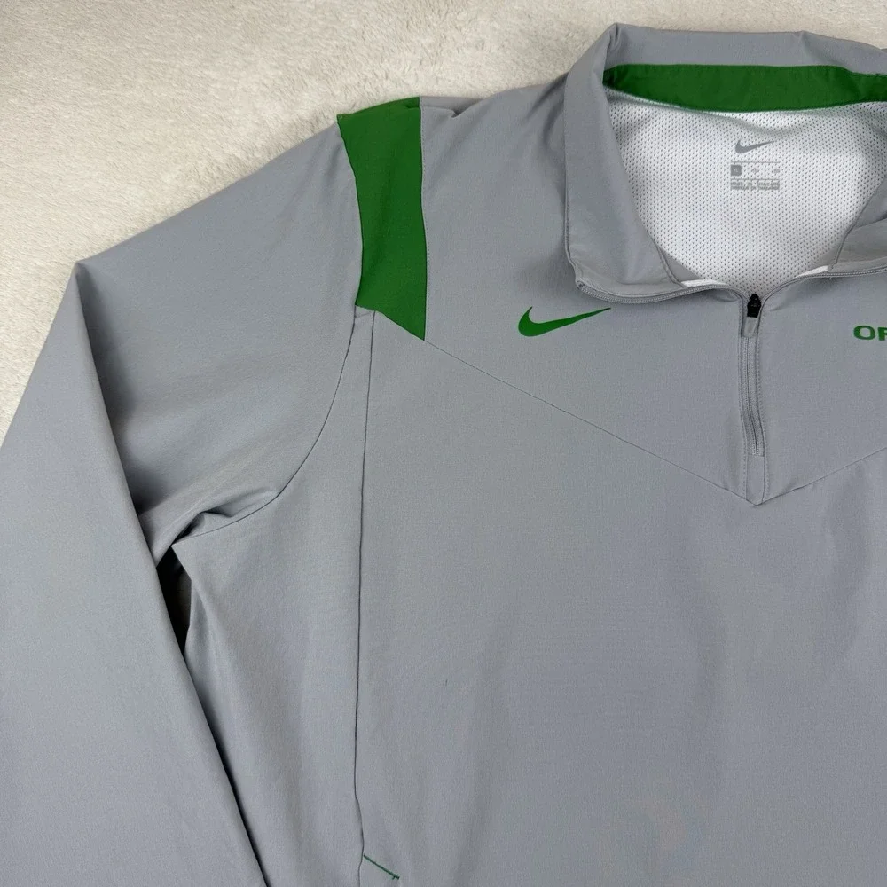 Oregon Ducks Grey Nike Football Sideline Lightweight Pullover Jacket Men's XL‎